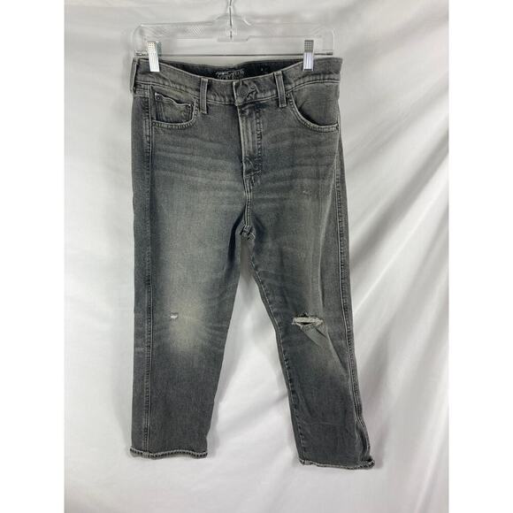 Lucky Brand Authentic Straight Crop Grey Crater Lake Jeans Size 8/29 - Picture 1 of 6